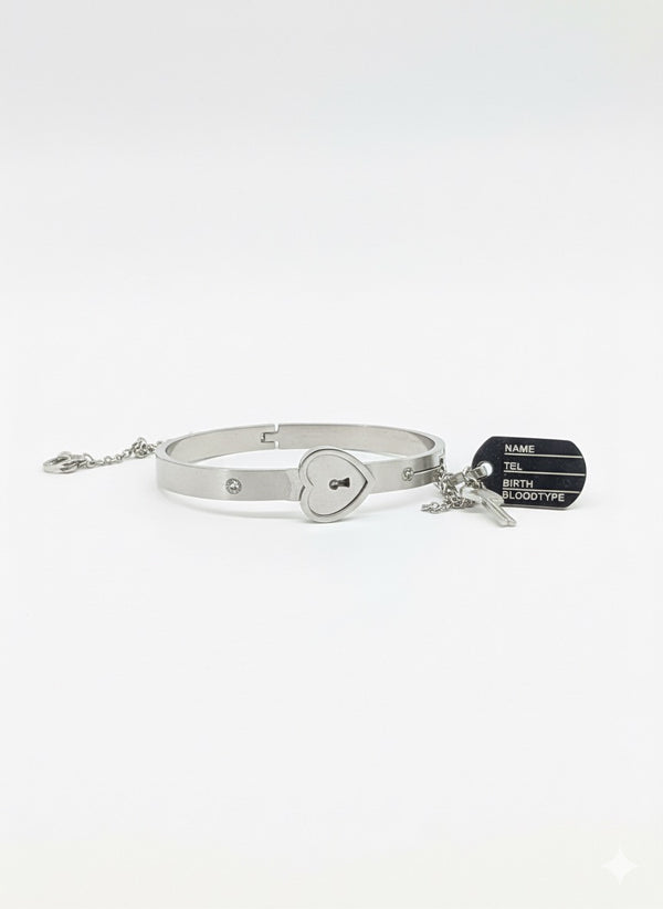 Love Heart Lock Steel Bracelet