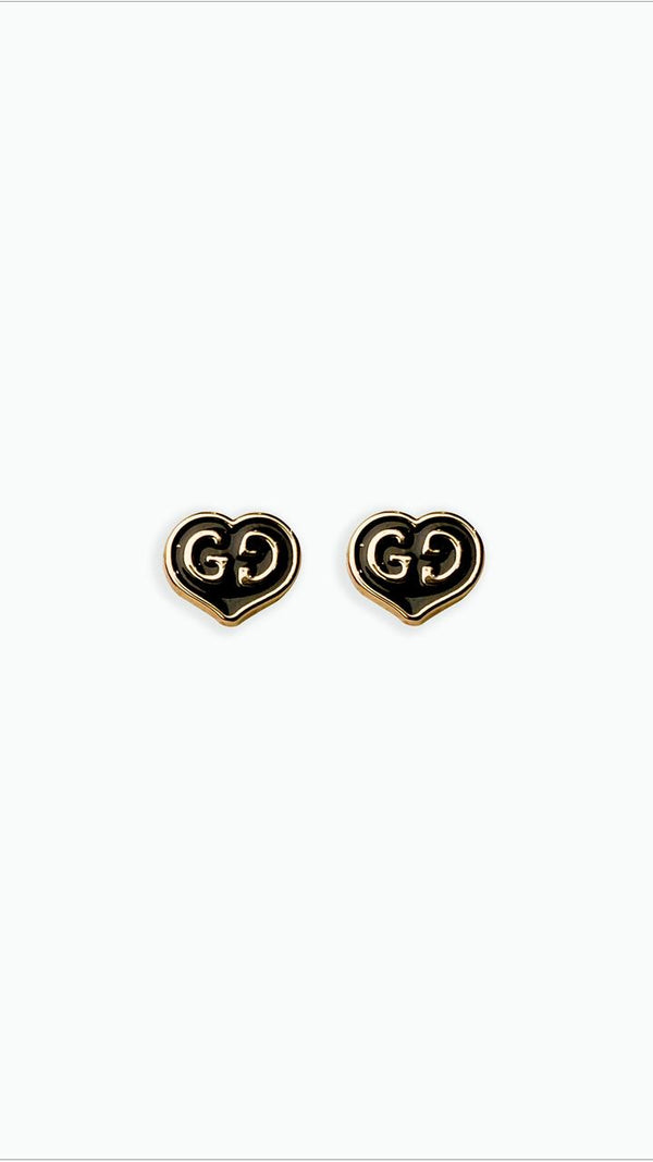 Midnight heart studs