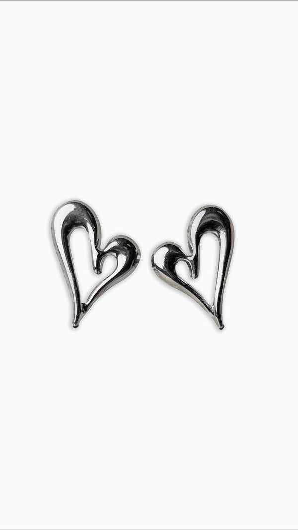 Stainless silver heart charm pendants