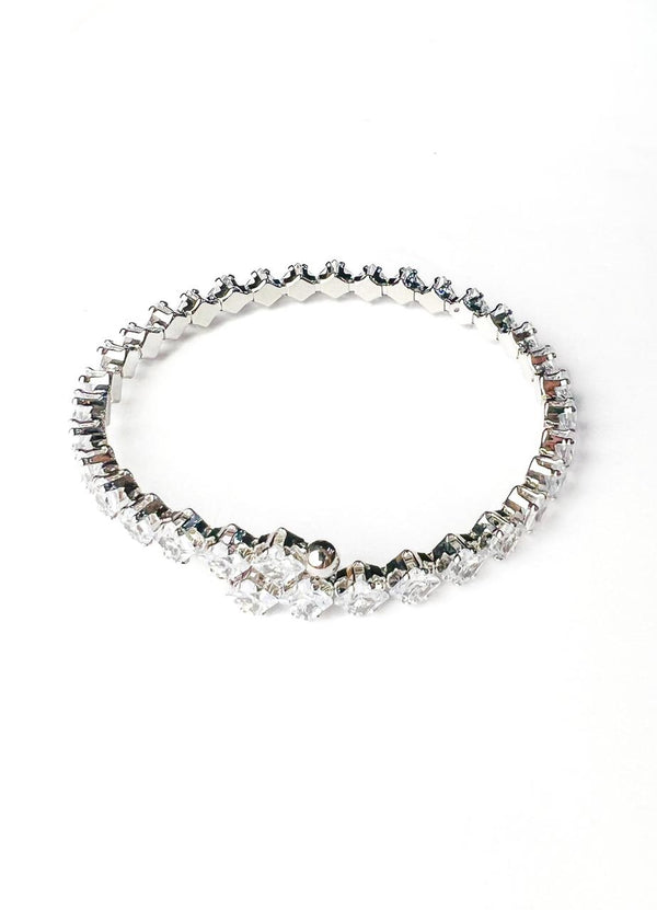 Luxury crystal pearl adjustable bangle